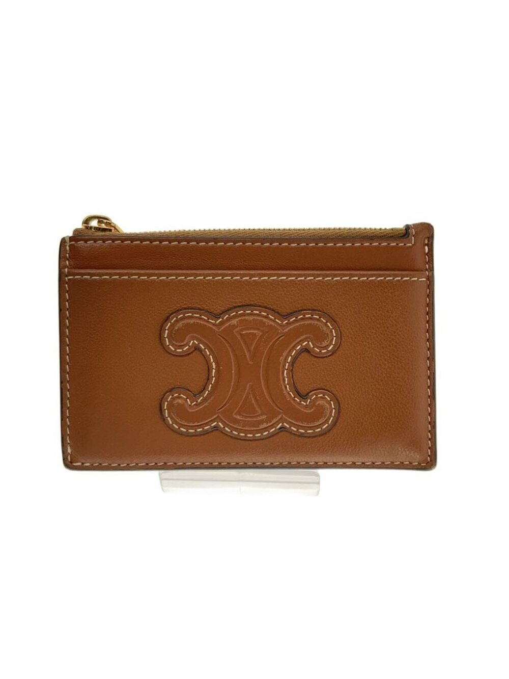 Celine Card Case Wallet Leather Brown